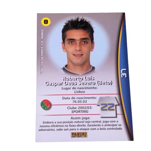 Panini Megacraques 2002 2003 Beto Sporting 37 back